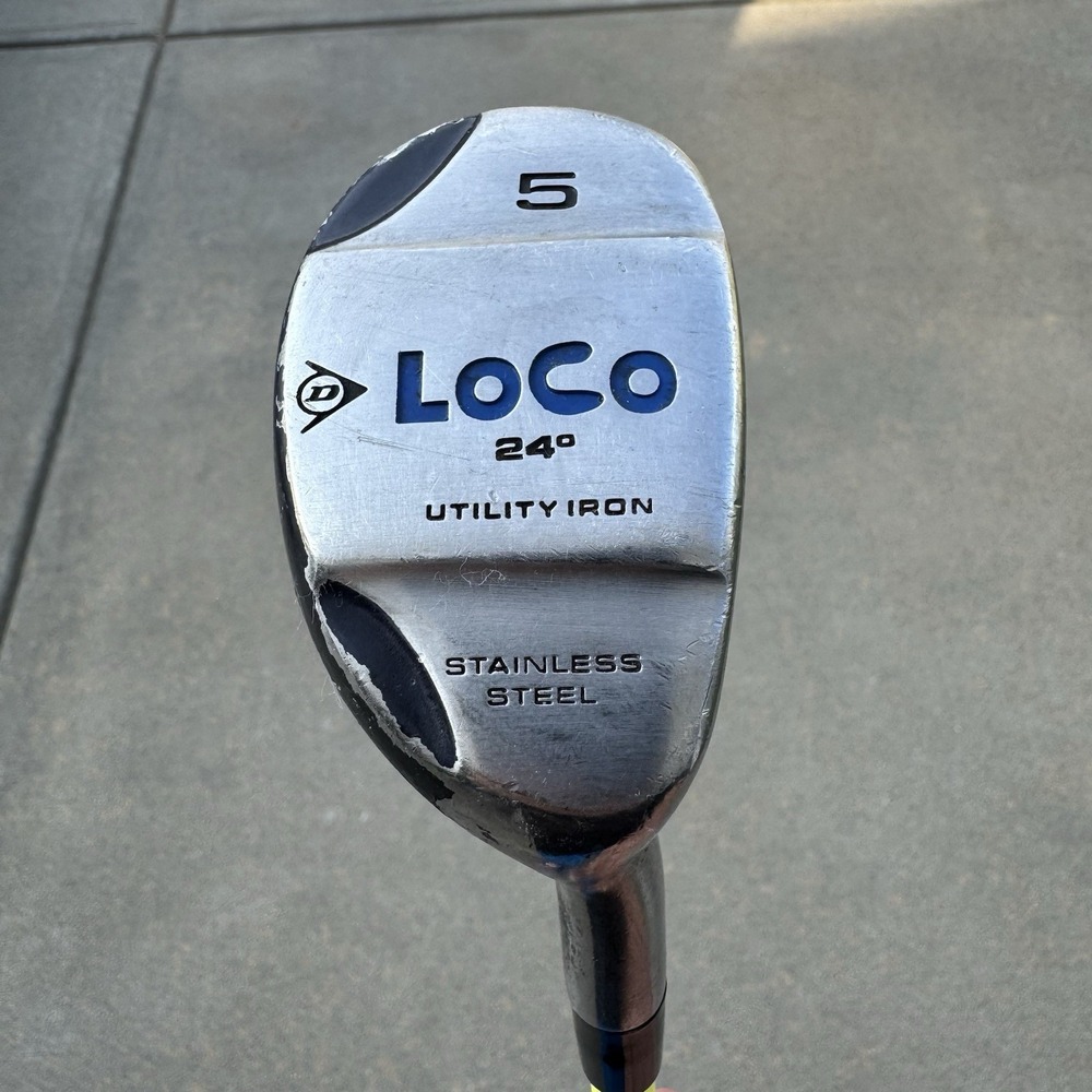 Dunlop Loco 5-Hybrid 24° Utility Iron Harrison Graphite XL 85 Mid-Firm Flex 42"